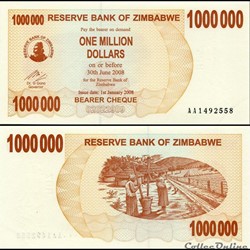 ZIMBABWE - PICK 053a - 1 000 000 Dollars - 2008