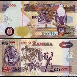 ZAMBIE - PICK 45 d - 5000 KWACHA - 2008