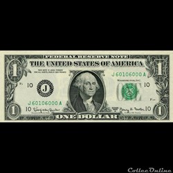 J- 1$ Federal Reserve Notes - Small Size 1963A Series