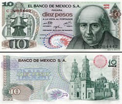 MEXIQUE - PICK 063g4 - 10 PESOS - 1974