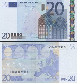 20 EUROS - SIGNATURE DRAGHI - PICK 16 H - SLOVÉNIE