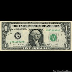 G- 1$ Federal Reserve Notes - Small Size 1981A Series