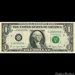 G- 1$ Federal Reserve Notes - Small Size 1977A Series