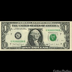 G- 1$ Federal Reserve Notes - Small Size 1988A Series