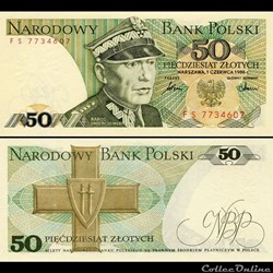 POLOGNE - PICK 142 D - 50 ZLOTYCH - 1986