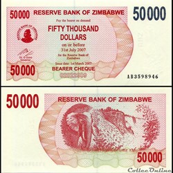 ZIMBABWE - PICK 047a - 50 000 Dollars - 2007
