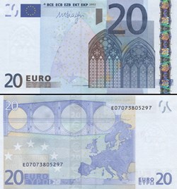 20 EUROS - SIGNATURE DRAGHI - PICK 16 E - SLOVAQUIE