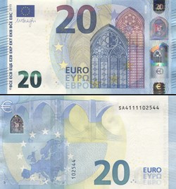 20 EUROS - SIGNATURE DRAGHI - PICK 22 S - ITALIE
