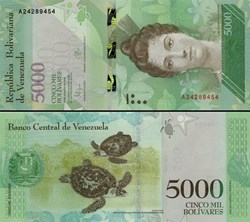 VENEZUELA - PICK 097a - 5000 BOLIVARES - 2016