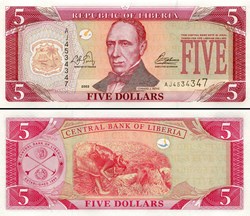 LIBERIA - PICK 26 a - 5 DOLLARS - 2003