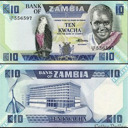 ZAMBIE - PICK 26 e - 10 KWACHA - 1986