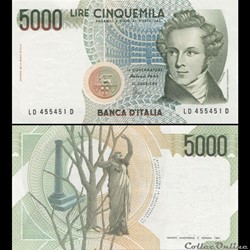 ITALIE - PICK 111 c - 5000 LIRE - 1996