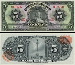 MEXIQUE - PICK 060j1 - 5 PESOS - 1969