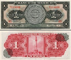 MEXIQUE - PICK 059k2 - 1 PESO - 1969