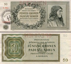 BOHÊME MORAVIE - PICK 10S - 50 KRONER - 1944