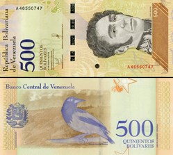 VENEZUELA - PICK 108a - 500 BOLIVARES - 2018