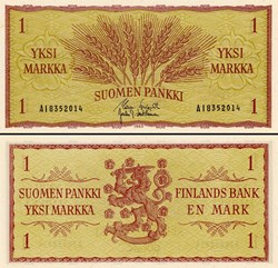 FINLANDE - PICK 98 a 39 - 1 MARKAA - 1963