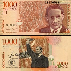 COLOMBIE - PICK 456 q - 1 000 PESOS  COLOMBIEN - 2014