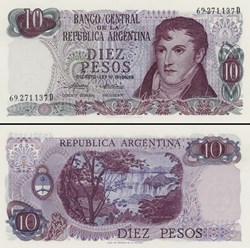 ARGENTINE - PICK 295 a 3 - 10 PESOS  - 1973