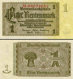 ALLEMAGNE - PICK 173 b1 - 1 RENTENMARK - 1937