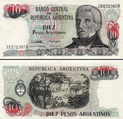 ARGENTINE - PICK 313 a 2 - 10 PESOS ARGENTINOS - 1984