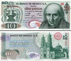MEXIQUE - PICK 063h5 - 10 PESOS - 1975