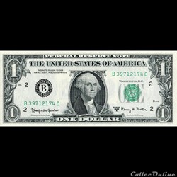 B- 1$ Federal Reserve Notes - Small Size 1963A Series
