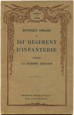 HISTORIQUE DU 341 ° RÉGIMENT D'INFANTERIE
