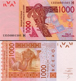 B.C.E.A.O - FRANCS CFA - NIGER - LETTRE H - 1000 FRANCS - PICK 615 H j