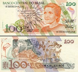BRÉSIL - PICK 228 - 100 CRUZEIROS - 1990