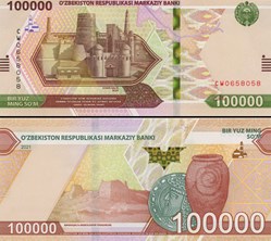 OUZBÉKISTAN - PICK 92a - 100 000 SOM - 2021