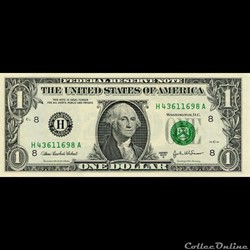 H- 1$ Federal Reserve Notes - Small Size 2003A Series