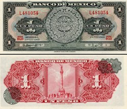 MEXIQUE - PICK 059k1 - 1 PESO - 1969