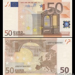 50 EUROS - SIGNATURE DRAGHI - PICK 17 E - SLOVAQUIE