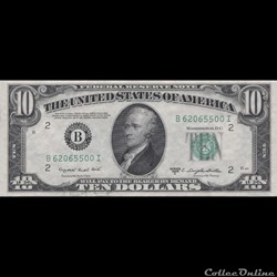 10 $ Federal Reserve Notes - Small Size 1950C Series