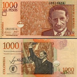 COLOMBIE - PICK 456 g - 1 000 PESOS  COLOMBIEN - 2007