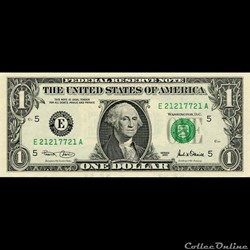 E- 1$ Federal Reserve Notes - Small Size 2001 Series