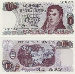 ARGENTINE - PICK 289 a 6 - 10 PESOS  - 1973