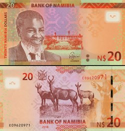 NAMIBIE - PICK 17 b - 20 Dollars Namibiens - 2018