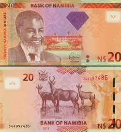 NAMIBIE - PICK 12 b - 20 Dollars Namibiens - 2013