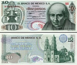 MEXIQUE - PICK 063e1 - 10 PESOS - 1972