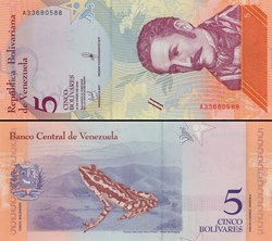 VENEZUELA - PICK 102a - 5 BOLIVARES - 2018