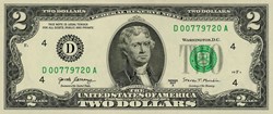 D- Cleveland District - 2$ Federal Reserve Notes - Small Size 2017A Series