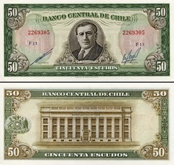 CHILI - PICK 140 b 2 - 50 ESCUDOS - 1973