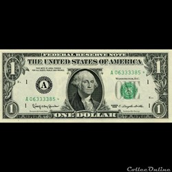 A- 1$ Federal Reserve Notes - Small Size 1963 Series