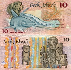 ILES COOK - PICK 04 a - 10 DOLLARS - 1987