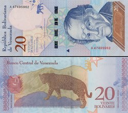 VENEZUELA - PICK 104 - 20 BOLIVARES - 2018