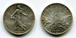 Semeuse 1 Franc 1920