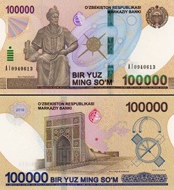 OUZBÉKISTAN - PICK 86a - 100 000 SOM - 2019