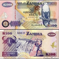 ZAMBIE - PICK 38 a - 100 KWACHA - 1992
